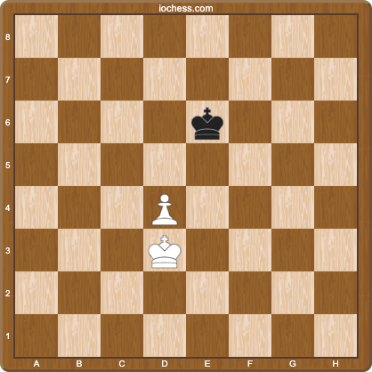 Six-piece king and pawn endgame setup